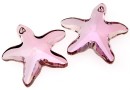 Swarovski, starfish pendant, antique pink, 20mm - x1