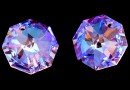 Swarovski, octagon pendant, rosaline blue AB, 14mm - x1