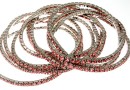 1088 Swarovski peach rose bracelet, rhodium plated, 18cm - x1