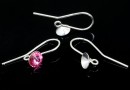 Earring findings, loop, 925 silver, rivoli 4.5mm - x1pair