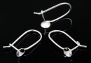 Earring findings, 925 silver, rivoli 4.5mm - x1pair