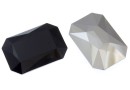 Swarovski, rivoli cabochon, jet metallic silver V, 27x18.5mm - x1