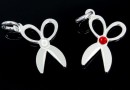 Pendant, ribbon, scissors, 925 silver, 16mm - x1