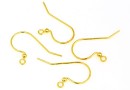 Earring findings, gold-plated 925 silver, 26mm - x1pair