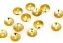 Bead cap, gold-plated 925 silver, 4mm - x10