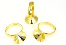 Ring base, gold-plated 925 silver, chaton 10mm, adjustable, - x1
