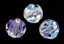 Swarovski, faceted round bead, blue aurora borealis, 10mm - x2