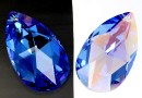 Swarovski, drop pendant, medium sapphire blue AB, 38mm - x1