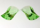 Swarovski, wave leaf pendant, light peridot, 30mm - x1