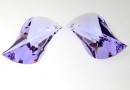 Swarovski, wave leaf pendant, violet, 30mm - x1