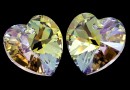 Swarovski, heart pendant, light amethyst aurora borealis, 18mm - x1