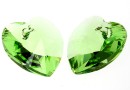 Swarovski, heart pendant, peridot, 14mm - x2