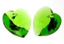 Swarovski, heart pendant, fern green, 14mm - x2