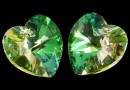 Swarovski, heart pendant, luminous green, 14mm - x2