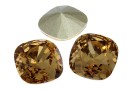 Swarovski, square fancy, light smoked topaz, 10mm - x1