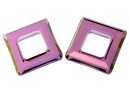 Swarovski, square ring pendant, lilac shadow, 14mm - x1