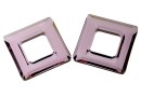 Swarovski, square ring pendant, antique pink, 14mm - x1