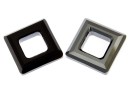 Swarovski, square ring pendant, jet hematite, 14mm - x1