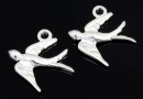 Pendant, swallow 925 silver, 15mm  - x1