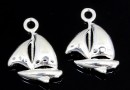 Pendant, boat, 925 silver, 16.5mm  - x1