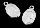 Pendant, cameo,925 silver, 13.5mm  - x1