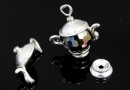 Pendant, teapot elements, 925 silver, 12mm  - x1