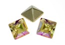 Swarovski, fancy chaton square, luminous green, 3mm - x10