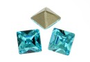 Swarovski, fancy chaton square, light turquoise, 3mm - x10