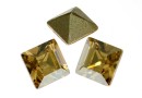 Swarovski, fancy chaton square, golden shadow, 3mm - x10