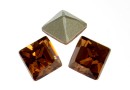 Swarovski, fancy chaton square, light smoked topaz, 3mm - x10