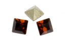 Swarovski, fancy chaton square, smoked topaz, 3mm - x10