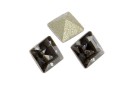 Swarovski, fancy chaton square, silver night, 3mm - x10