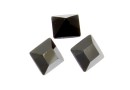 Swarovski, fancy chaton square, jet hematite, 3mm - x10