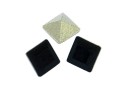 Swarovski, fancy chaton square, jet matte finish, 3mm - x10