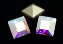 Swarovski, fancy chaton square, aurora borealis, 6mm - x6