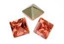 Swarovski, fancy chaton square, rose peach, 6mm - x6