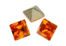 Swarovski, fancy chaton square, tangerine, 6mm - x6