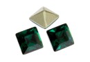 Swarovski, fancy chaton square, emerald, 6mm - x6