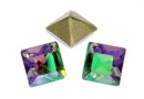 Swarovski, fancy chaton square, paradise shine, 6mm - x6