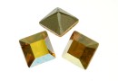 Swarovski, fancy chaton square, metallic sunshine, 6mm - x6