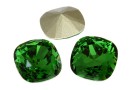 Swarovski, square fancy, dark moss green, 12mm - x1