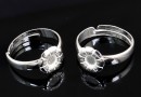 Ring, 925 silver, flower for Swarovski rhinestone 3-4mm - x1pair
