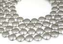 Swarovski disk pearls, light grey pearl, 16mm - x2