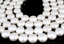 Swarovski disk pearls, white pearl, 14mm - x4