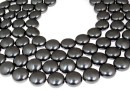 Swarovski disk pearls, black pearl, 14mm - x4