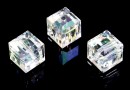 Swarovski, cube bead, moonlight, 6mm - x2