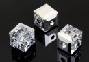 Swarovski, cube bead, comet argent, 8mm - x1