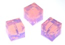 Swarovski, cube bead, rose water opal, 4mm - x2