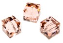 Swarovski, cube bead, vintage rose, 8mm - x1