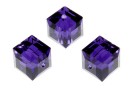 Swarovski, cube bead, purple velvet, 6mm - x2